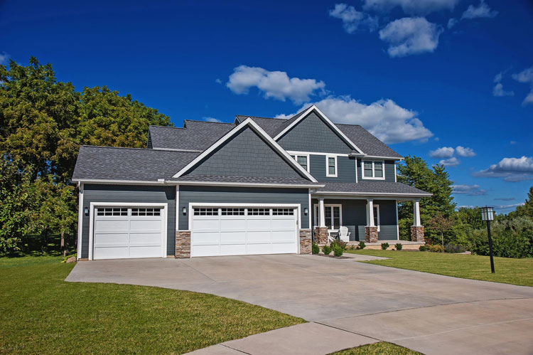 Recessed garage door